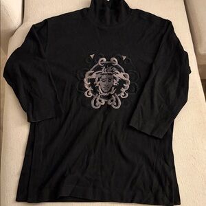 Versace Jeans Couture Black Top with Medusa embroidery Vintage